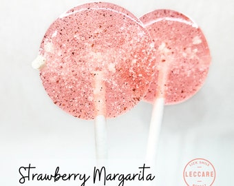 Strawberry Margarita // Sweet & Salty // Cocktail Lollipops // Beach Wedding // Spring Wedding // Wedding Favors // 10 Lollipops