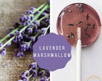 Flower Favors // Lavender Marshmallow Lollipops // Flower Lollipops // Flowers for Wedding // 10 Lollipops