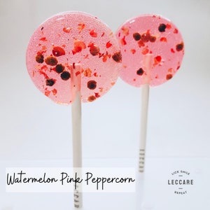 Watermelon Pink Peppercorn Lollipops // Bridal Shower Favor // Favor for Guest // 10 Lollipops