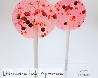 Watermelon Pink Peppercorn Lollipops // Bridal Shower Favor // Favor for Guest // 10 Lollipops