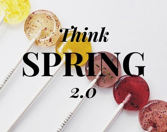New - Think Spring Lollipop Box 2.0 // New Flavors // Spring Wedding Favors // Small Gathering // Wedding Ideas // 50 Lollipops