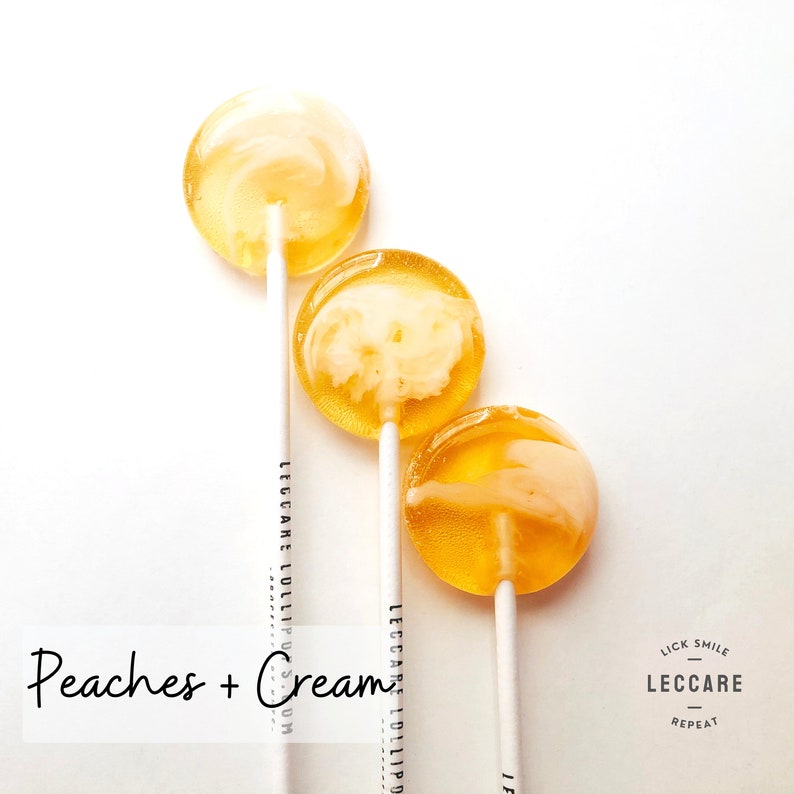 Peaches and Cream Lollipops // Spring Wedding Favors // Beach Wedding Idea // Favors for Guest // 10 count image 1