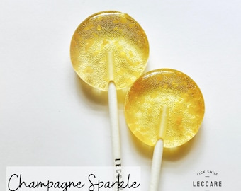 Champagne Lollipops // Gold Flake Lollipops // Favors for Guest // Wedding Gift // 10 Lollipops