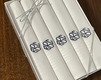 Set of 5 men’s 100% cotton handkerchiefs in gift box