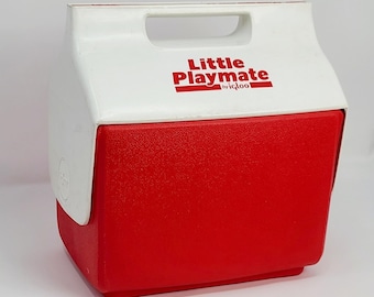 Vintage 1990s IGLOO LITTLE PLAYMATE Red Mini Cooler Lunch Box Retro