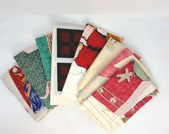 VALUE BUNDLE: 8 VTG Christmas Cut & Sew Panels Santa Nativity Apron Tree Stuff