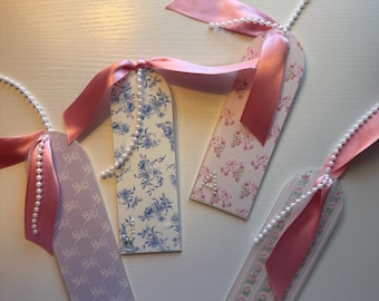 Coquette Pearl Bookmark | Handmade Floral Bookmark | Booktok Gift | Reader Accessory
