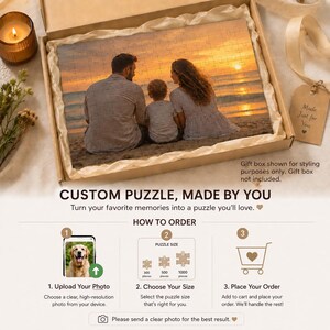 Custom Photo Puzzle Personalized Picture Jigsaw Puzzle Memory Gift For Couples Family Friends image 3