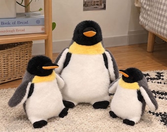 Cute Emperor Penguin Plush, Penguin Stuffed Animal, Bedroom and Shelf Decor