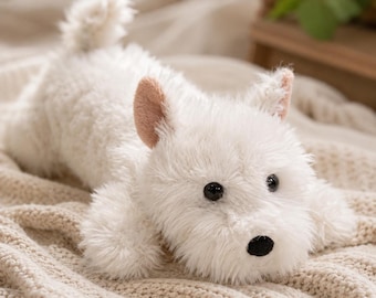 Soft Puppy Plush Toy Realistic Dog Decor Collectible