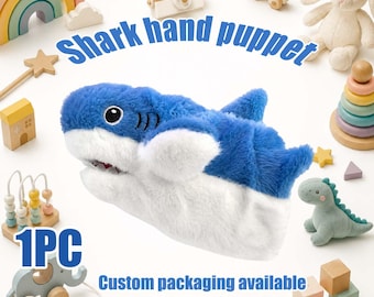 Blue Shark Hand Puppet, Interactive Ocean Animal Toy, Creative Play Sea Creature