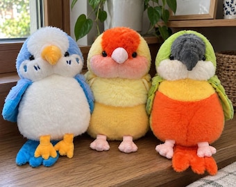 Cute Bird Plush, Colorful Bird Stuffed Animal, Round Bird Doll,Cozy Bedroom and Sofa Decor
