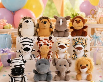 12Pcs Mini Plush Animal Keychain, Cute Backpack Charm, Small Animal Pendant