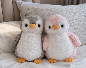 Soft Fluffy Penguin Plush Toy, Kawaii Stuffed Animal for Kids Room Decor