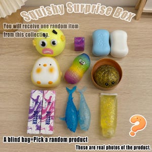 Squishy Surprise Box, Random Squeeze Toys, Mystery Collection