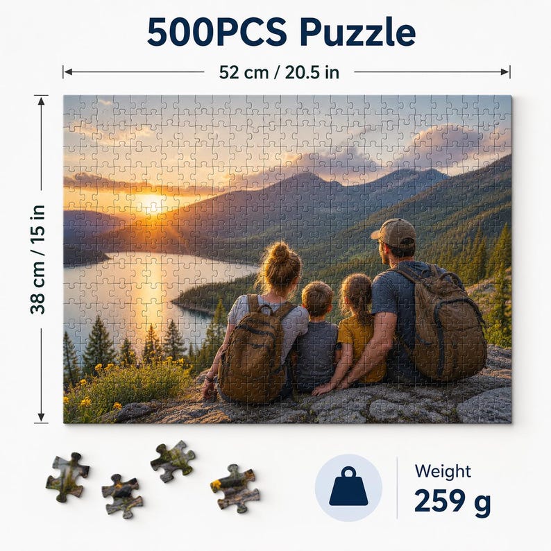 Custom Photo Puzzle Personalized Picture Jigsaw Puzzle Memory Gift For Couples Family Friends 500PCS Puzzle