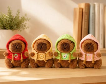 Cute Capybara Plush Fruit Hoodie Stuffed Animal Room Decoration