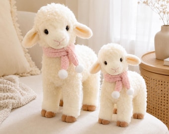 Adorable Lamb Stuffed Animal, Sheep Plush Toy, Home Decor