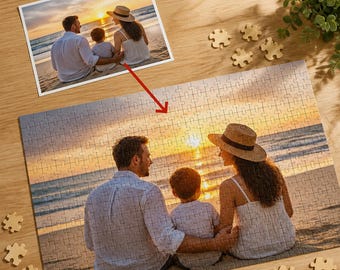 Quebra-cabeça personalizado com foto, presente especial para casais, família e amigos.