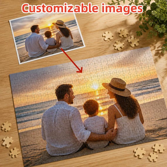 Custom Photo Puzzle Personalized Picture Jigsaw Puzzle Memory Gift For Couples Family Friends