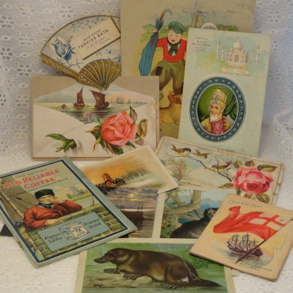 Antique Ephemera,Coffee Cards,Spanish Ships,Drawing Book,Turkish Bath,Postcards