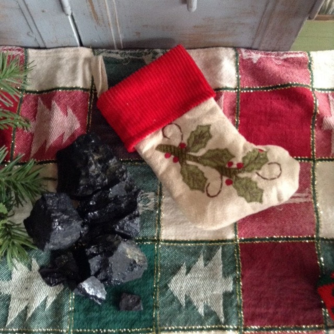 Real West Virginia Coal Filled Christmas Stocking Kitschy Gift Etsy