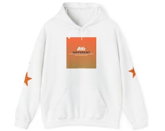 Moletom com Capuz Built Different | Moletom com Estampa Motivacional | Design Laranja Vibrante, Moda Urbana Unissex