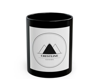 Crestline Goods Mountain Ceramic Mug | Black Coffee Cup (11oz or 15oz)