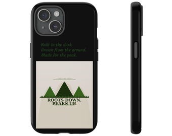 Capa para iPhone Roots Down Peaks Up | Capa protetora com estampa de natureza montanhosa