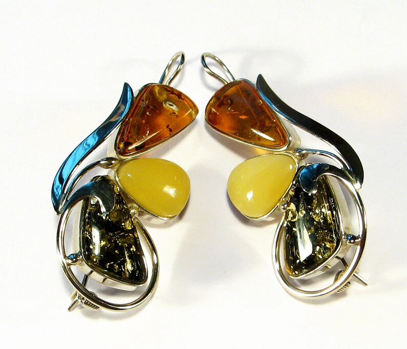 Handmade Genuine Baltic Amber earrings Etsy