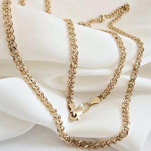 Solid 14K Gold Nonna Chain Necklace, Genuine 585 Gold, 3mm Width