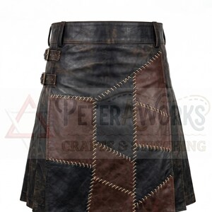 Patchwork Leather Kilt | Renaissance LARP Steampunk Gothic Costume Gear