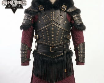 Handmade Men's Medieval Leather Armor | Viking Knight Costume | Fantasy LARP Cosplay Outfit