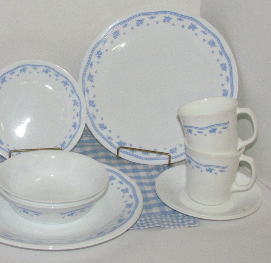 Vintage Corelle 'Morning Blue' Dinnerware Corelle Etsy