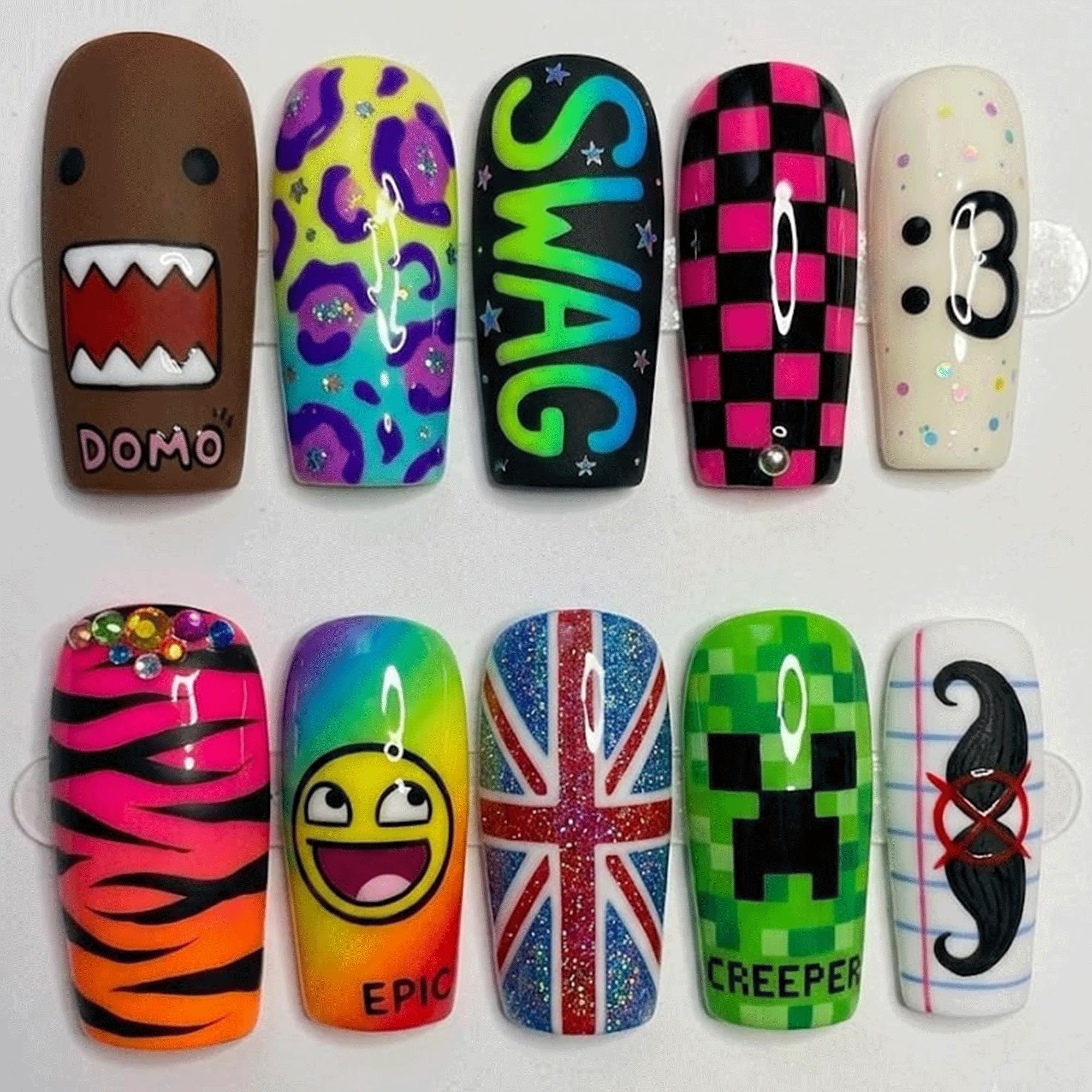 Cheetah Print Nails Y2k - Etsy