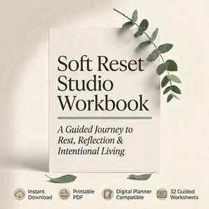 Zeszyt ćwiczeń Soft Reset Studio | Dziennik refleksji z przewodnikiem (plik PDF do druku)