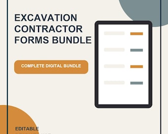 Excavation Contractor Forms Bundle Canva Template, Earthwork Business Documents, Estimate Daily Dig Log