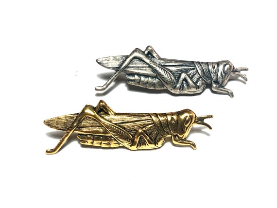 Super Cool Antique Sterling Silver Or Gold Grasshopper Etsy