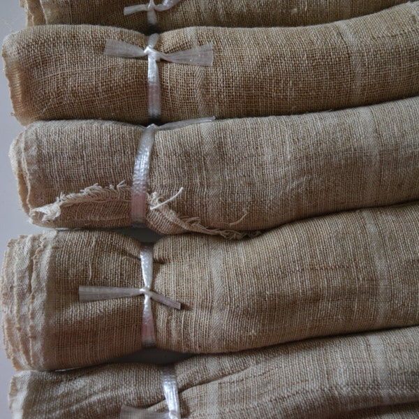 Natural linen, vintage Japanese fabric, folk textile