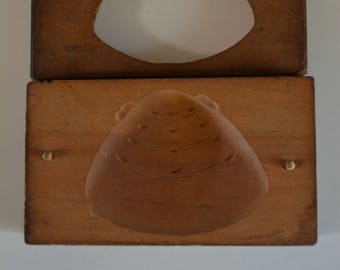 Kashigata sweets mold, hand carved, antique Japanese kashigata