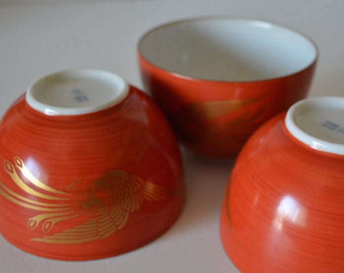 Set of Three Japanese Green Tea Cups Vintage Japanese Ocha Etsy