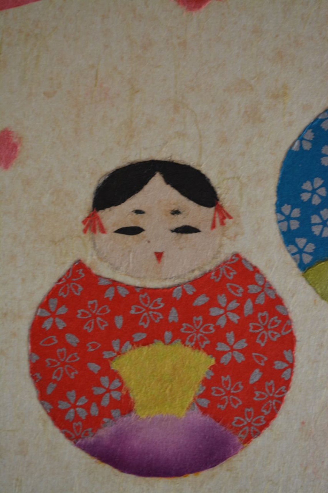 Chigirie Japanese Tornpaper Art on a Shikishi Board Etsy France