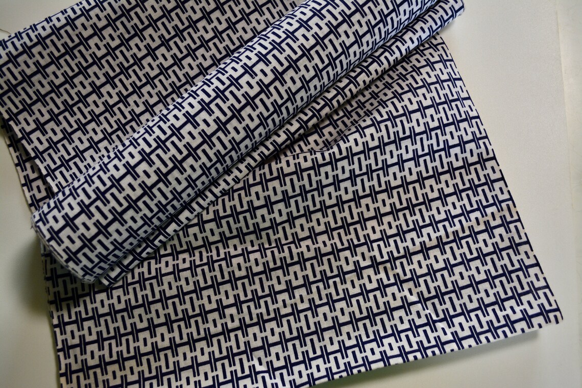 Cotton Yukata Fabric Bolt Japanese Blue and White Textile | Etsy