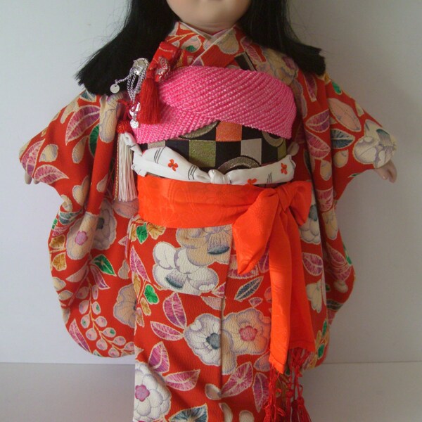 Ichimatsu doll, vintage Japanese ningyo