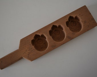 Kashigata sweets mold, hand carved, antique Japanese kashigata