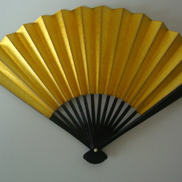 Small hand fan, bamboo and paper, vintage Japanese sensu