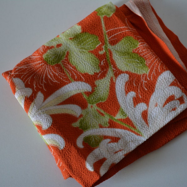 Chirimen wrapping cloth, vintage Japanese furoshiki, eco gift wrapping cloth