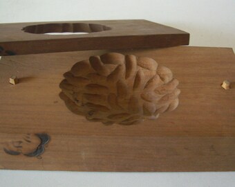 Kashigata sweets mold, hand carved, antique Japanese kashigata