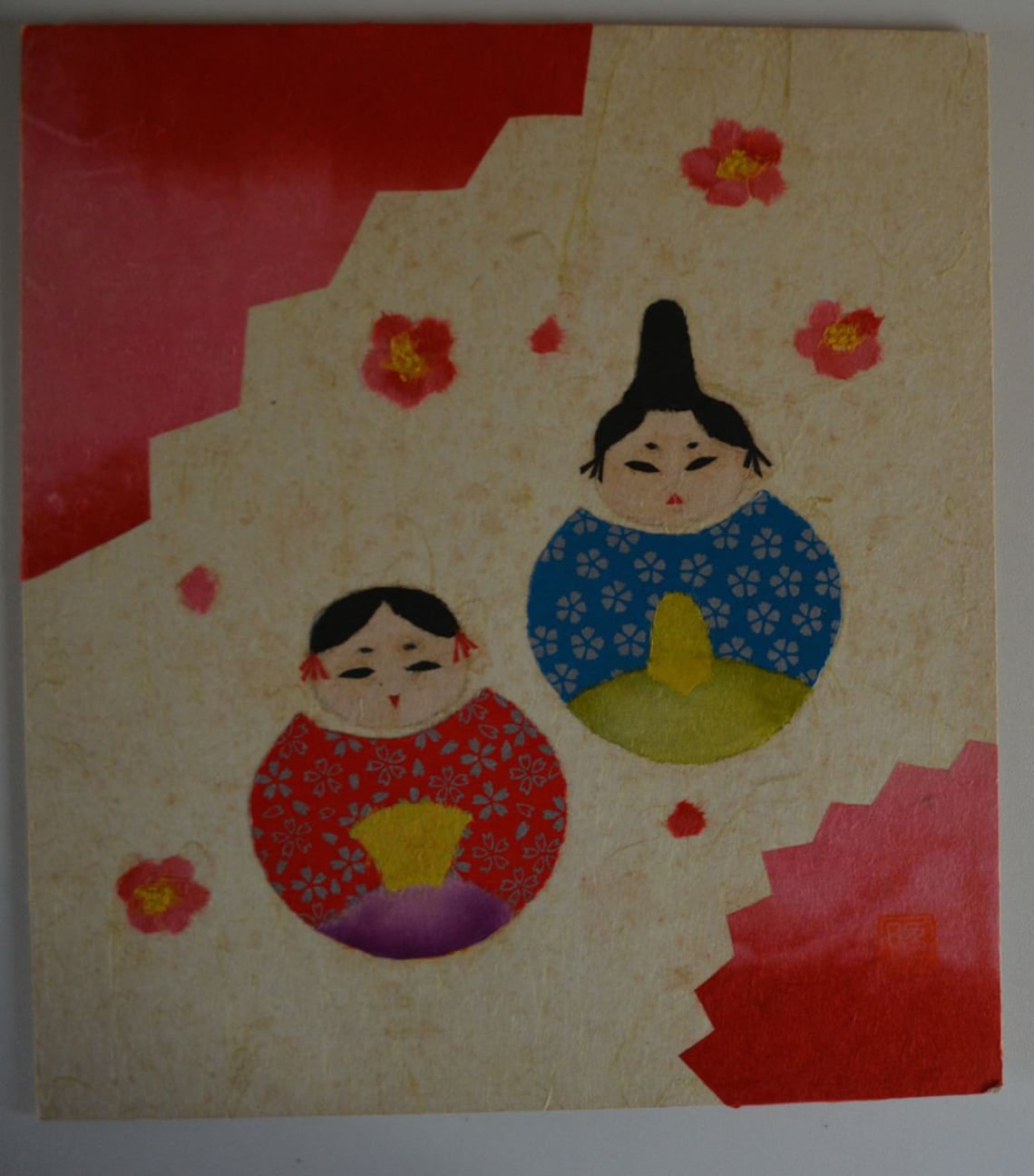 Chigirie Japanese Tornpaper Art on a Shikishi Board Etsy