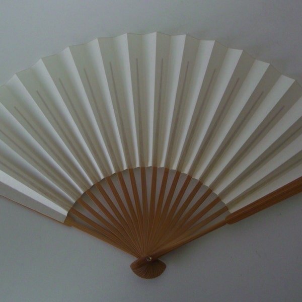 Hand fan, bamboo and paper, vintage Japanese